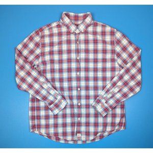 Vineyard Vines Shirt Mens Large Slim Fit Murray Red White Plaid Button Down